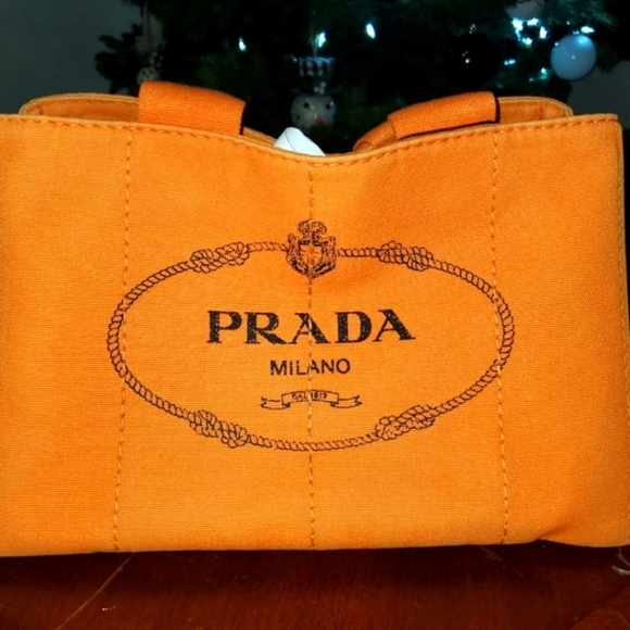 Prada Orange Canvas Tote Large - Picture 1 of 5